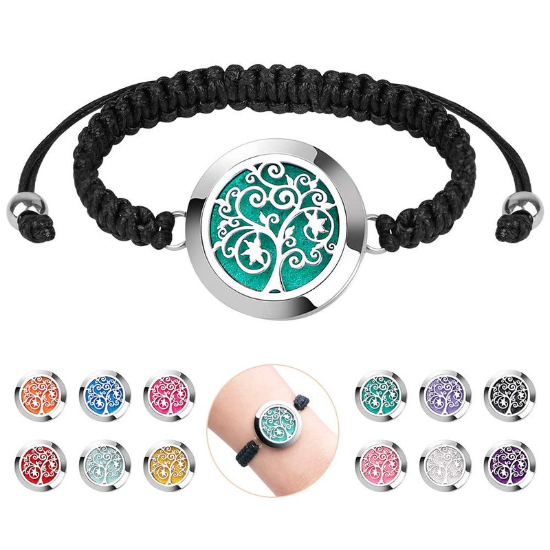 ttstar Essential Oil Diffuser Bracelet Set - Stainless Steel Aromatherapy Locket with Adjustable Band, Includes 12pcs Refill Pads Gift for Women - Image 1